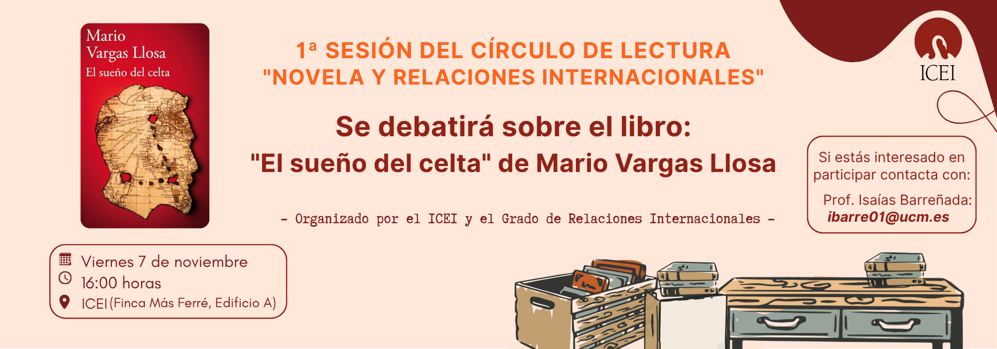 1ª sesión del Círculo de Lectura "Novela y Relaciones Internacionales" El sueño del Celta de Mario Vargas Llosa